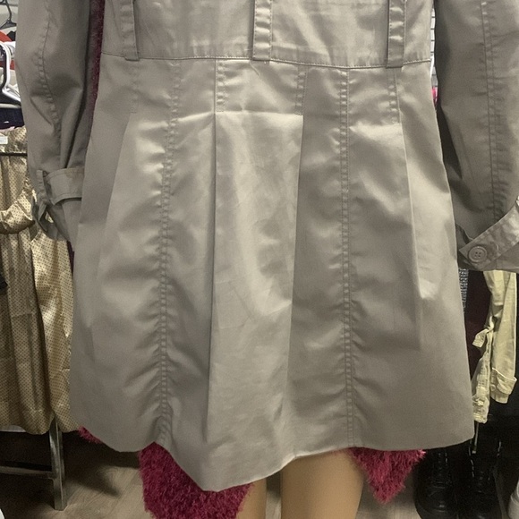 XSIDE OUTERWEAR Trench Coat Jacket Dress Cream Ivory Coat Double Breasted - Picture 11 of 11